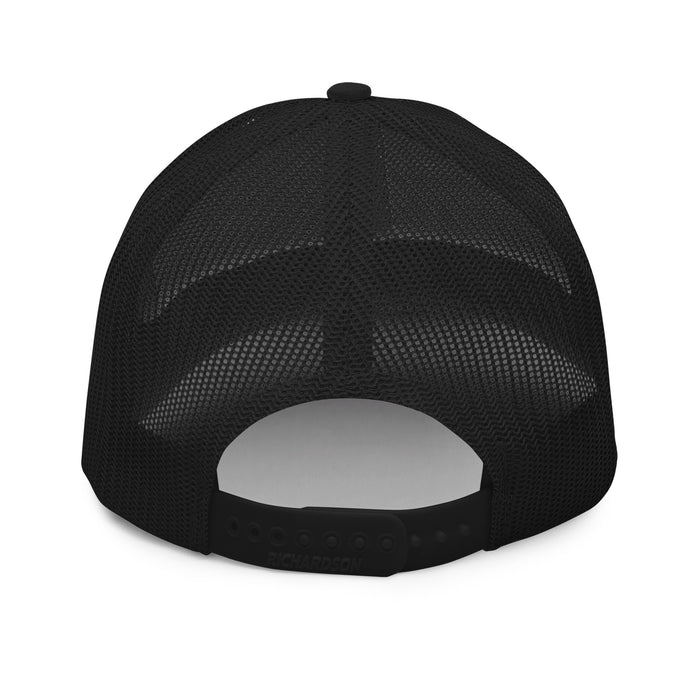 Black mesh-back snapback with white cursive TC Bros logo on the front.