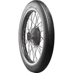 A VINTAGE STYLE motorcycle tire, the RIBBED Avon Speedmaster 3.5-19 Front Tire, on a white background.