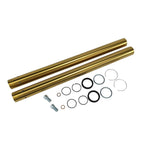 A pair of TC Bros. Gold Titanium Nitride Coated Fork Tubes "Stock Length" 49mm for 2018-UP M8 Softail and seals.
