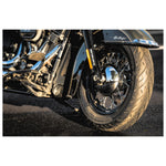 The Metzeler Cruisetec Tire by Metzeler is a dual-compound sport-touring motorcycle tire with a visible tread, mounted on a silver wheel and shown on a plain white background.