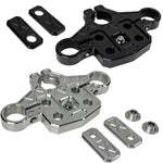 The TC Bros. Pro Series Top Triple Clamp for Harley-Davidson Touring 2014-2023 includes silver and black parts with matching components—perfect for your next handlebar upgrade.