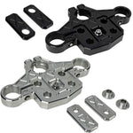 The TC Bros. Pro Series Top Triple Clamp for Harley-Davidson Touring 2014-2023 includes silver and black parts with matching components—perfect for your next handlebar upgrade.