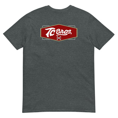 Plain gray Shield - Heather Gray Tee (Front/Back Print), made from ring-spun cotton, with a small red logo on the left chest area.