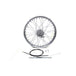 A Wyatt Gatling 21" Chopper Wheel - Mini Brake Drum - 3/4 inch Bearings with a wire.