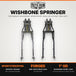 Two Moto Iron® Wishbone Springer Front End for Harley-Davidson Sportster 2004-Up and Dyna 1991-2017 assemblies shown from front and three-quarter views, with compatibility and construction callouts.