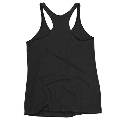 Genuine Quality - Women's Racerback Tank - Vintage Black with TC Bros. logo on the chest, printed on demand.