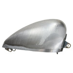 The Moto Iron® 2.4 Gallon Sportster Gas Tank for 1995-2003 Harley-Davidson Sportster features unpainted metal with visible weld lines and comes with mounting hardware—ideal for your next custom project.