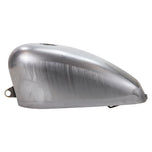A silver Moto Iron® Rubber Mounted 3.1 Gal Sportster King Tank Fits 1995-03 motorcycle tank on a white background.