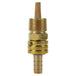 A polished brass fitting with a 3/8" NPT Male Brass Fuel Petcock by Prism Supply Co thread on it.