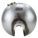 The Moto Iron® 2.2 Gal. Axed Gas Tank is shown from the side against a white background, featuring a bare metal finish and a round opening at the top.