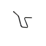 A black TC Bros. 7/8" Lane Splitter™ Handlebars - 9.25" Rise Black Powdercoat handlebar hanger on a white background.