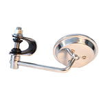 An image of a Moto Iron® Chrome Mini Clamp On Mirror with handlebars.