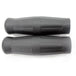 A pair of Moto Iron® Old School 1" Black Motorcycle Handlebar Grips are displayed side by side on a white background.