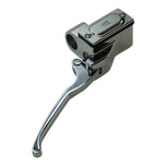 A GMA Polished Billet 1" Front Brake Master Cylinder (RH 5/8) made of CNC machined aluminum on a white background.