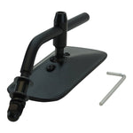 Moto Iron® Rectangular Mirror, 2" x 4 1/4", black, includes mounting hardware and hex key. Designed for Harley Davidson, shown on a white background.