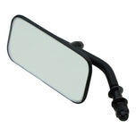 Moto Iron® Rectangular Mirror, 2" x 4 1/4", black, includes mounting hardware and hex key. Designed for Harley Davidson, shown on a white background.