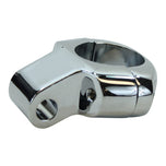 A HardDrive chrome handlebar clamp with mounting bolts on a white background.