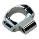 A HardDrive chrome handlebar clamp with mounting bolts on a white background.