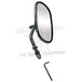 The Mid-USA Rectangle Mirror for Harley-Davidson by Mid-USA features a chrome-plated finish, a rectangular mirror, and includes a hex key tool. It is shown on a white background.