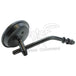 The Moto Iron® Black 3" Mini Mirror fits all Harley 1965-later lever mounts (left or right side) and features a black metal arm with an included L-shaped hex key, shown mountable on a white background.