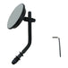 The Moto Iron® Black 3" Mini Mirror fits all Harley 1965-later lever mounts (left or right side) and features a black metal arm with an included L-shaped hex key, shown mountable on a white background.