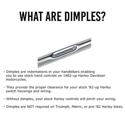 What are dimples? TC Bros. 1" Narrow Apes Handlebars - 12" Black controls.