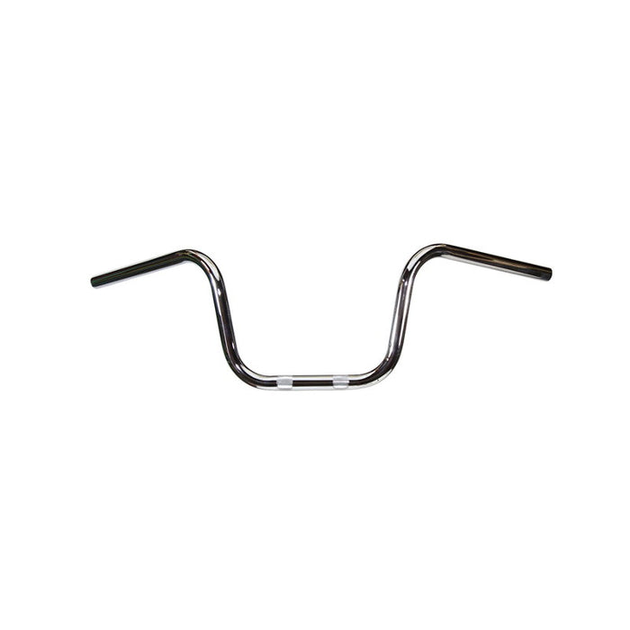 A TC Bros. 1" Narrow Mini Apes Handlebar - 8" Chrome on a white background, perfect for Harley enthusiasts.