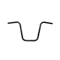 A TC Bros. 1" Narrow Apes Handlebars - 12" Black with Harley controls on a white background.