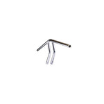 The TC Bros. 1" Whiskey Handlebar features a chrome finish with a raised center and two vertical grips, echoing classic Harley Davidson style, shown here against a white background.