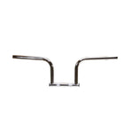 The TC Bros. 1" Speedline Handlebar, by TC Bros., features chrome construction with a wide rise and flat ends, set against a plain white background and inspired by the style of classic Harley handlebars.