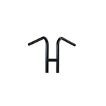 A pair of TC Bros. 1" Rabbit Ears Handlebars - Black Smooth on a white background.