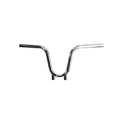 A close-up of TC Bros. 1" Bootlegger Handlebars - Chrome.