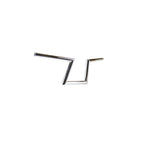 Two TC Bros. 1" Slant Z Handlebars—one chrome, one black—are shown parallel on a white background. Ideal for custom Harley or chopper upgrades, these quality bars are crafted by TC Bros.