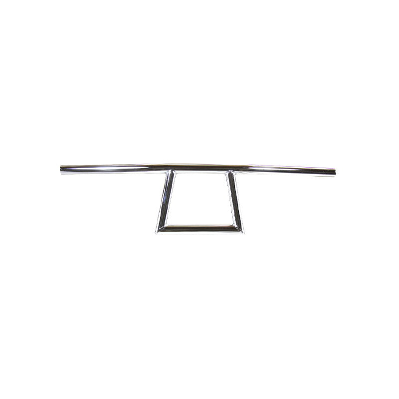 A table with TC Bros. 1" Window Handlebars - Chrome metal frame and TC Bros. metal base.
