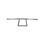 A table with TC Bros. 1" Window Handlebars - Chrome metal frame and TC Bros. metal base.