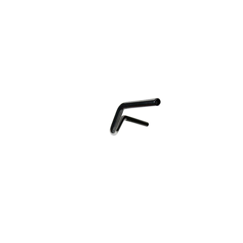A black metal hook on a white background with TC Bros. 1" Tracker Handlebars - Black.