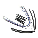 A set of handlebars and a Burly Extended Cable / Brake Line Kit For 16" Ape Hangers for a Harley Sportster motorcycle.