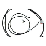A Burly Extended Cable / Brake Line Kit For 16" Ape Hangers Harley Sportster XL 2007-2012, suitable for installing on a Harley Sportster's handlebars.