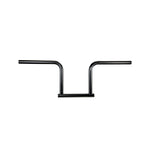 A TC Bros. 7/8" Speedline Handlebar - Black made of American steel tubing with a satin black powdercoat finish on a white background.