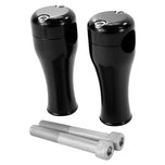 A pair of TC Bros. 4" Black Springer Risers for 1" Diameter Handlebars with a bolt and nut, CNC machined.