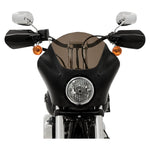 The front of a Memphis Shades Hand Guards For Harley 1996-2017 - Black motorcycle.