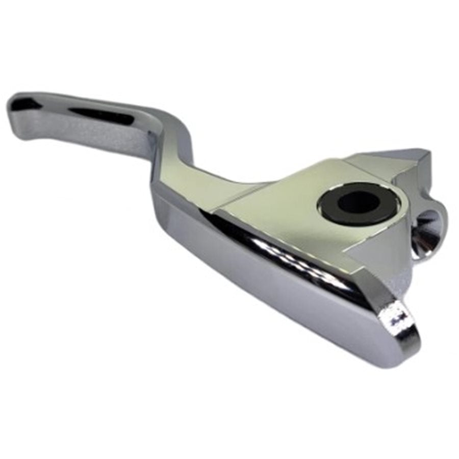 A 1FNGR Billet Brake Lever - Chrome - 08-13, 21+ Bagger (Matching to 1FNGR easy pull clutch) on a white background.