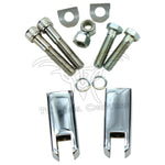 Mid-USA Passenger Footpeg Mounts for 1982-2003 Harley-Davidson Sportster, with included metal hardware (bolts, nuts, washers), displayed on a white background.