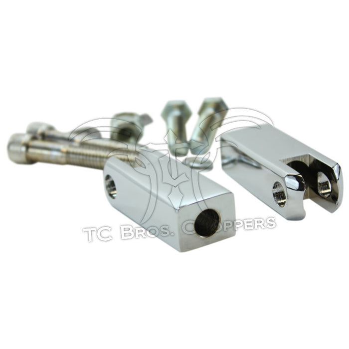 Mid-USA Passenger Footpeg Mounts for 1982-2003 Harley-Davidson Sportster, with included metal hardware (bolts, nuts, washers), displayed on a white background.