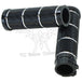 Five pairs of Moto Iron® Knurled Billet Grips for Harley-Davidson, in gold, silver, and black, are arranged on a white background.