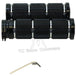 Five pairs of Moto Iron® Knurled Billet Grips for Harley-Davidson, in gold, silver, and black, are arranged on a white background.