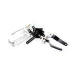 A set of aftermarket TC Bros. Sportster Forward Controls Kit (NO PEGS) for 91-03 5 Speed, on a white background.