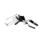 A set of aftermarket TC Bros. Sportster Forward Controls Kit (NO PEGS) for 91-03 5 Speed, on a white background.