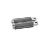 Three pairs of TC Bros. Nomad Footpegs for Harley-Davidson in silver, black, and gold are shown with bold text "Harley-Davidson Male Mount"—the perfect motorcycle footpegs for your ride.