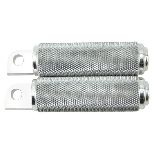 Three pairs of TC Bros. Nomad Footpegs for Harley-Davidson in silver, black, and gold are shown with bold text "Harley-Davidson Male Mount"—the perfect motorcycle footpegs for your ride.